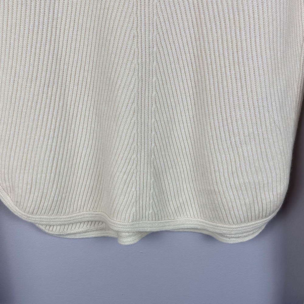 Babaton Aritzia Wool Linen Blend Ivory Cable Knit Ribbed Medium Pullover Sweater - Picture 9 of 12